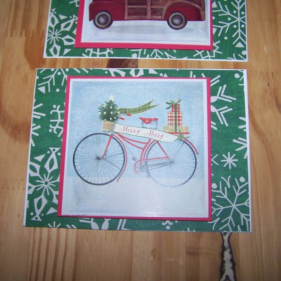 Handmade Set of 12 Vtg Transport Christmas Cards - Picture 5 of 13